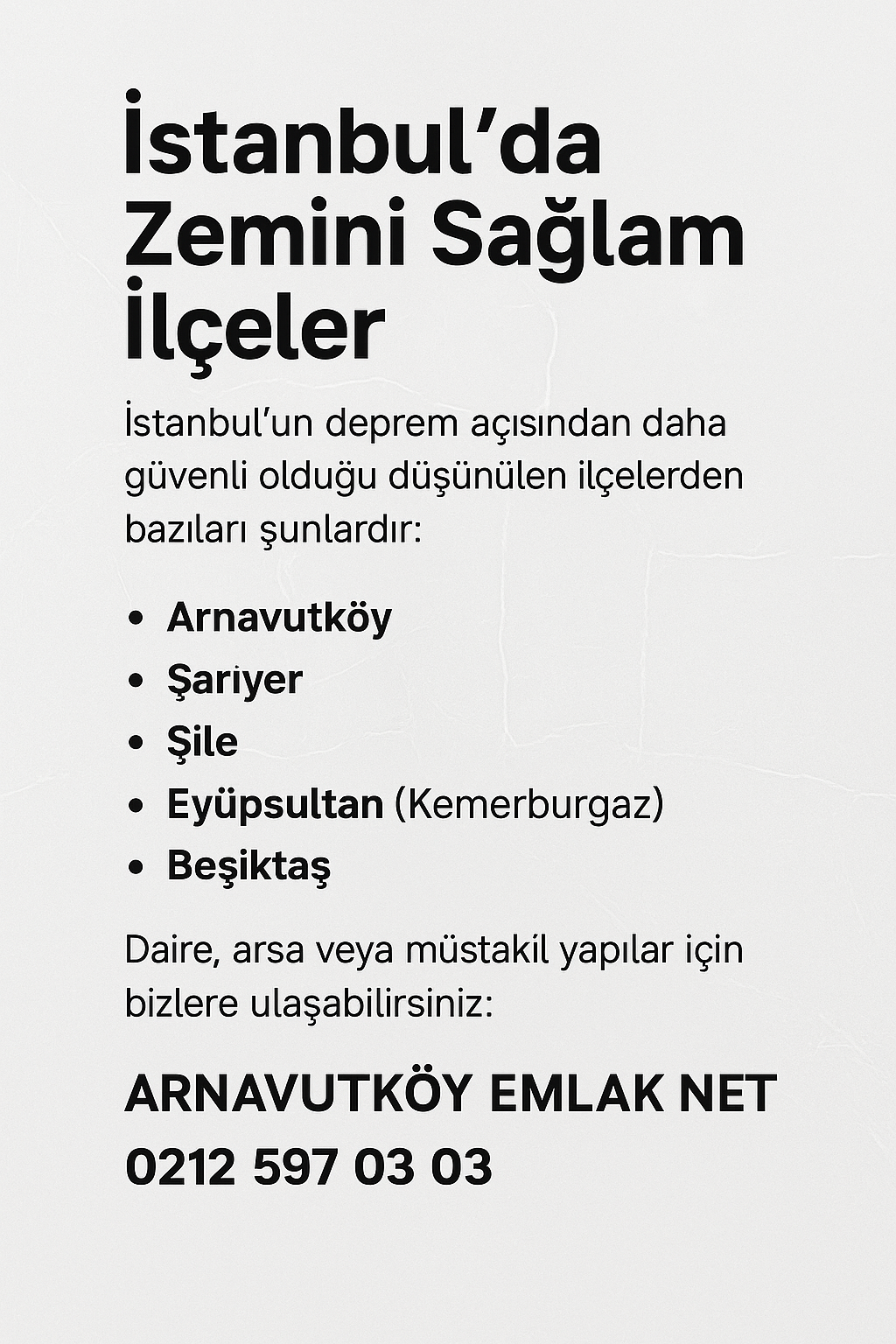Arnavutköy Deprem Riskine Karşı Güvenli Bölgelerden Biri mi?